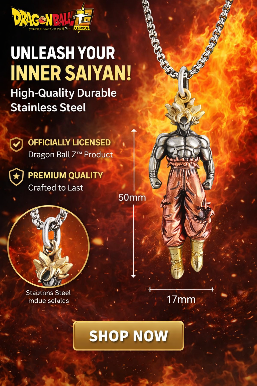 ⚡ SUPER SAIYAN SON GOKU: THE ULTIMATE HIP-HOP PENDANT ⚡